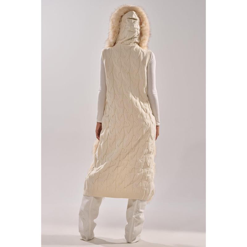LUXURIOUS FAUX FUR HOODED VEST