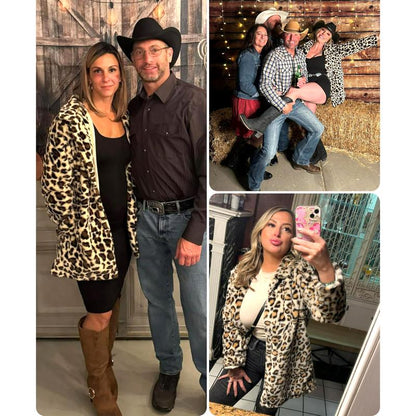 Buenoble Leopard Faux Fur Coat for Women | Super Soft Warm Stylish Winter Jacket | Viral Fall Winter Outfit