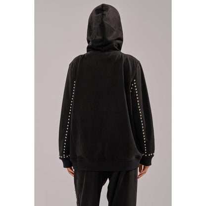 ASHLEY STUDDED ZIP up SWEATSHIRT