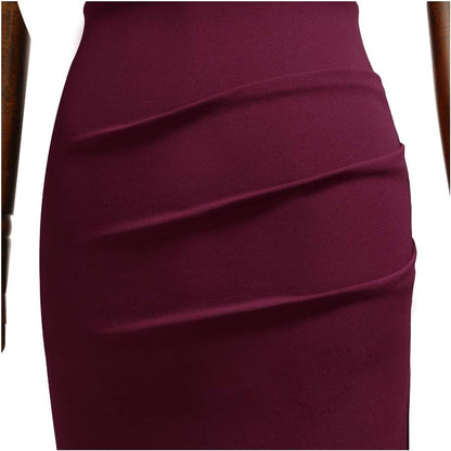 Women'S Retro Ruffle Style Slim Work Pencil Dress