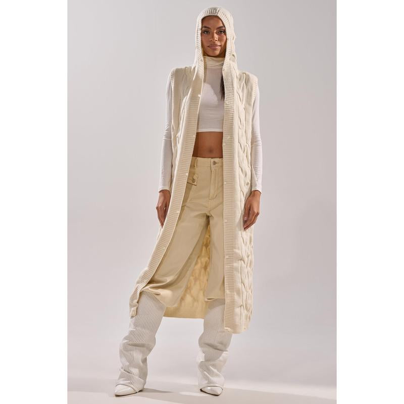 LUXURIOUS FAUX FUR HOODED VEST