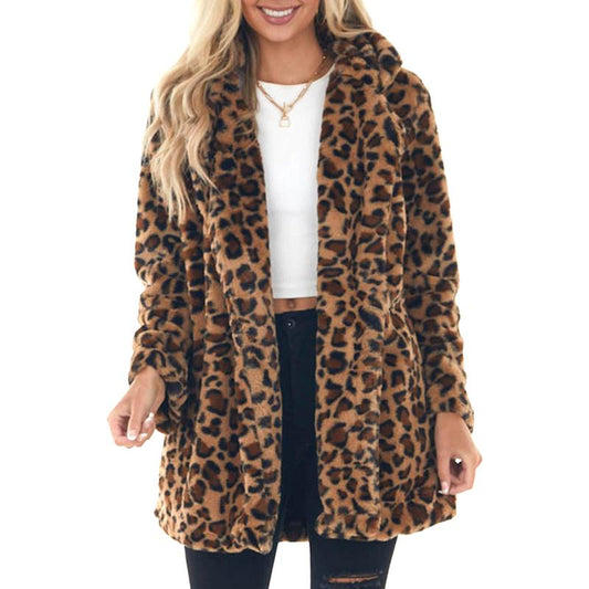Buenoble Leopard Faux Fur Coat for Women | Super Soft Warm Stylish Winter Jacket | Viral Fall Winter Outfit