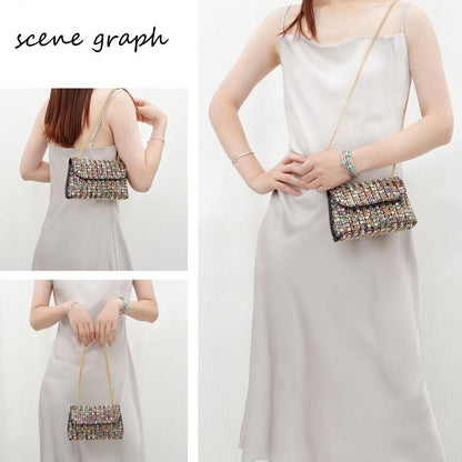 Fashion Crossbody Dinner Bag Diamond-Encrusted Hand Bag Delicate Senior Sense Square Women'S Hand Bag Shoulder Bag Crossbody Bag Woman Gift Women'S Rhinestone Clutch Purse Woman Gift Glass Cleaner Bolsas Elegantes