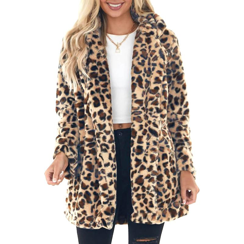 Buenoble Leopard Faux Fur Coat for Women | Super Soft Warm Stylish Winter Jacket | Viral Fall Winter Outfit