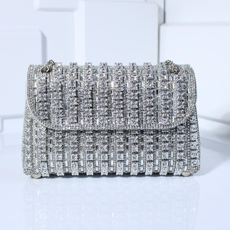 Fashion Crossbody Dinner Bag Diamond-Encrusted Hand Bag Delicate Senior Sense Square Women'S Hand Bag Shoulder Bag Crossbody Bag Woman Gift Women'S Rhinestone Clutch Purse Woman Gift Glass Cleaner Bolsas Elegantes