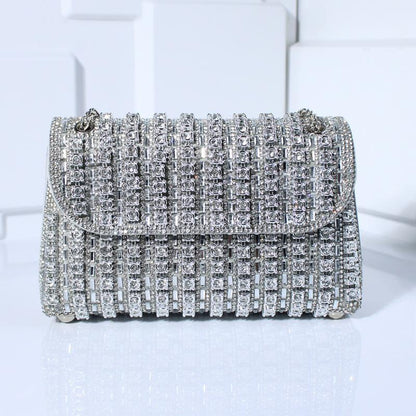 Fashion Crossbody Dinner Bag Diamond-Encrusted Hand Bag Delicate Senior Sense Square Women'S Hand Bag Shoulder Bag Crossbody Bag Woman Gift Women'S Rhinestone Clutch Purse Woman Gift Glass Cleaner Bolsas Elegantes