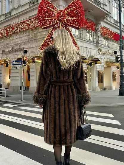 Women'S Faux Fur Coat, Winter Fashionable Long Sleeve Jacket, Casual Daily Wear Outerwear, Warm & Stylish Design
