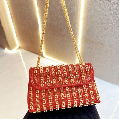 Fashion Crossbody Dinner Bag Diamond-Encrusted Hand Bag Delicate Senior Sense Square Women'S Hand Bag Shoulder Bag Crossbody Bag Woman Gift Women'S Rhinestone Clutch Purse Woman Gift Glass Cleaner Bolsas Elegantes